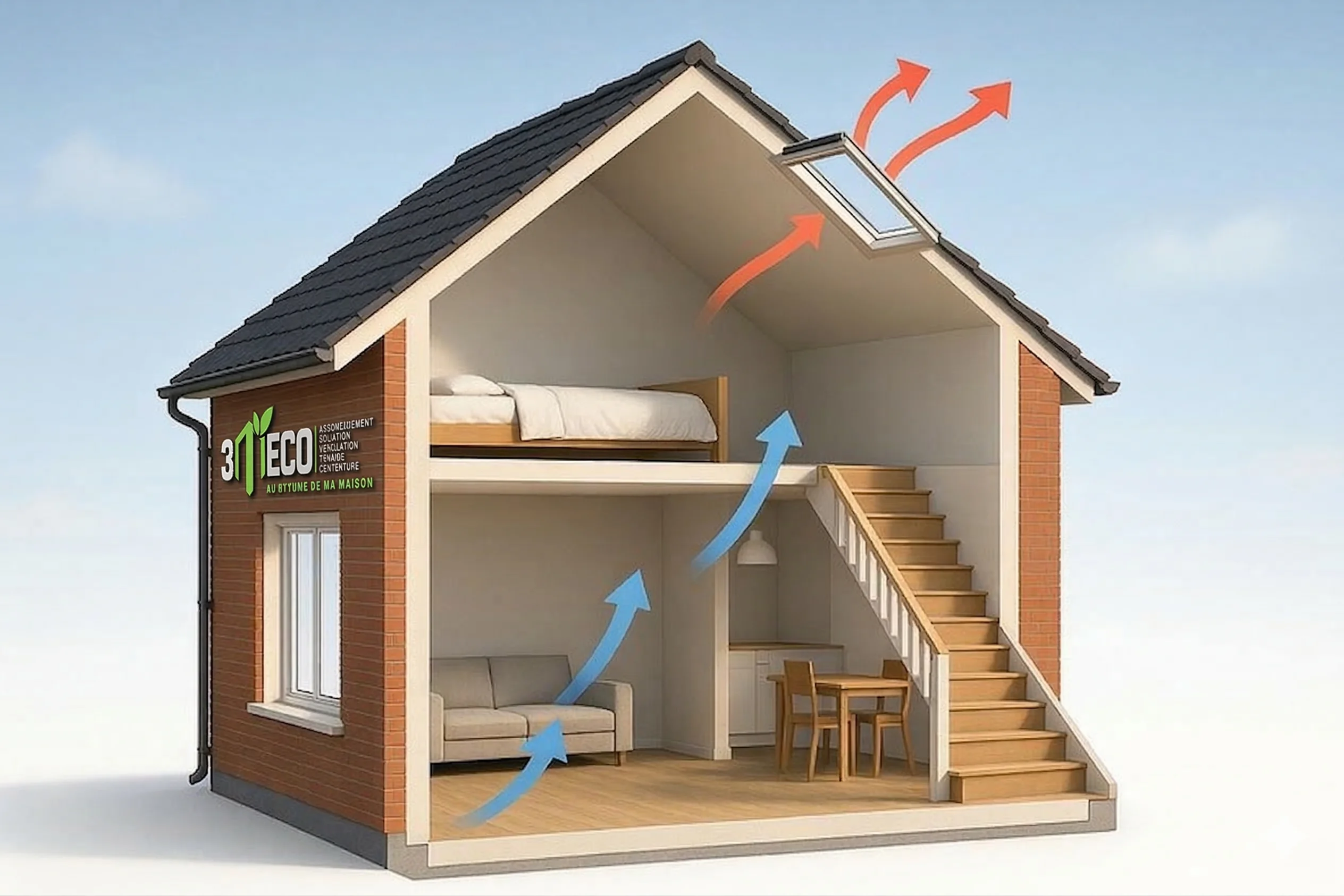 Maison avec système de ventilation